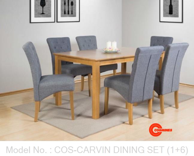 COS-CARVIN DINING SET (1+6)